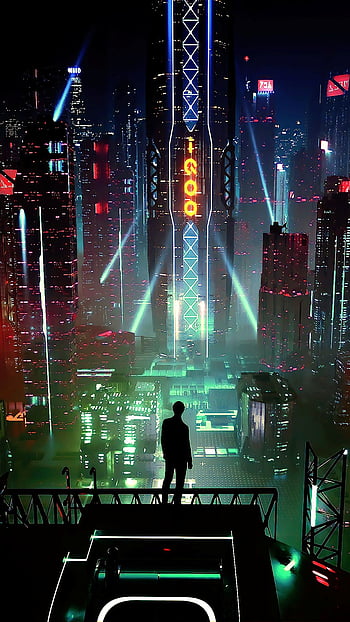 Cyberpunk City Street. Sci-fi Wallpaper Graphic by saydurf