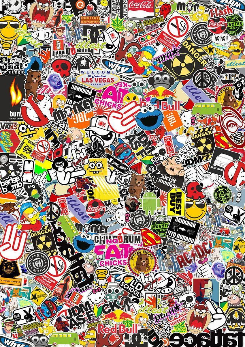 Hypebeast Stickers, Anime Sticker Bomb HD phone wallpaper