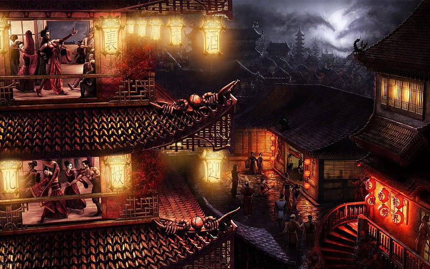 Japonés: asiático - Arte de Steve Argyle de ancha de alta resolución (1600 x 1000) Arte, Fantasía japonesa fondo de pantalla