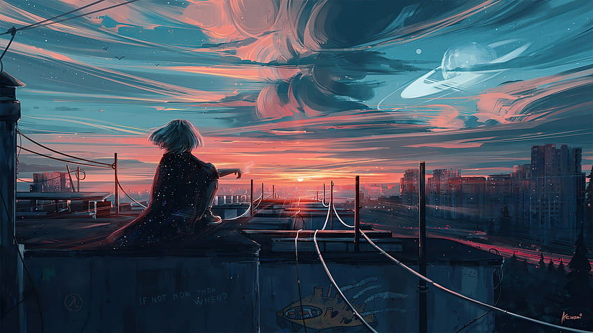 Anime sunset city HD wallpapers | Pxfuel
