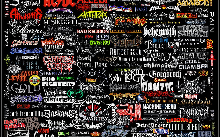 Heavy Metal Logos Metal band logos collage [] for your , Mobile ...