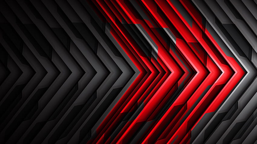 검은색과 빨간색 줄무늬 화살표, 추상 U HD 월페이퍼