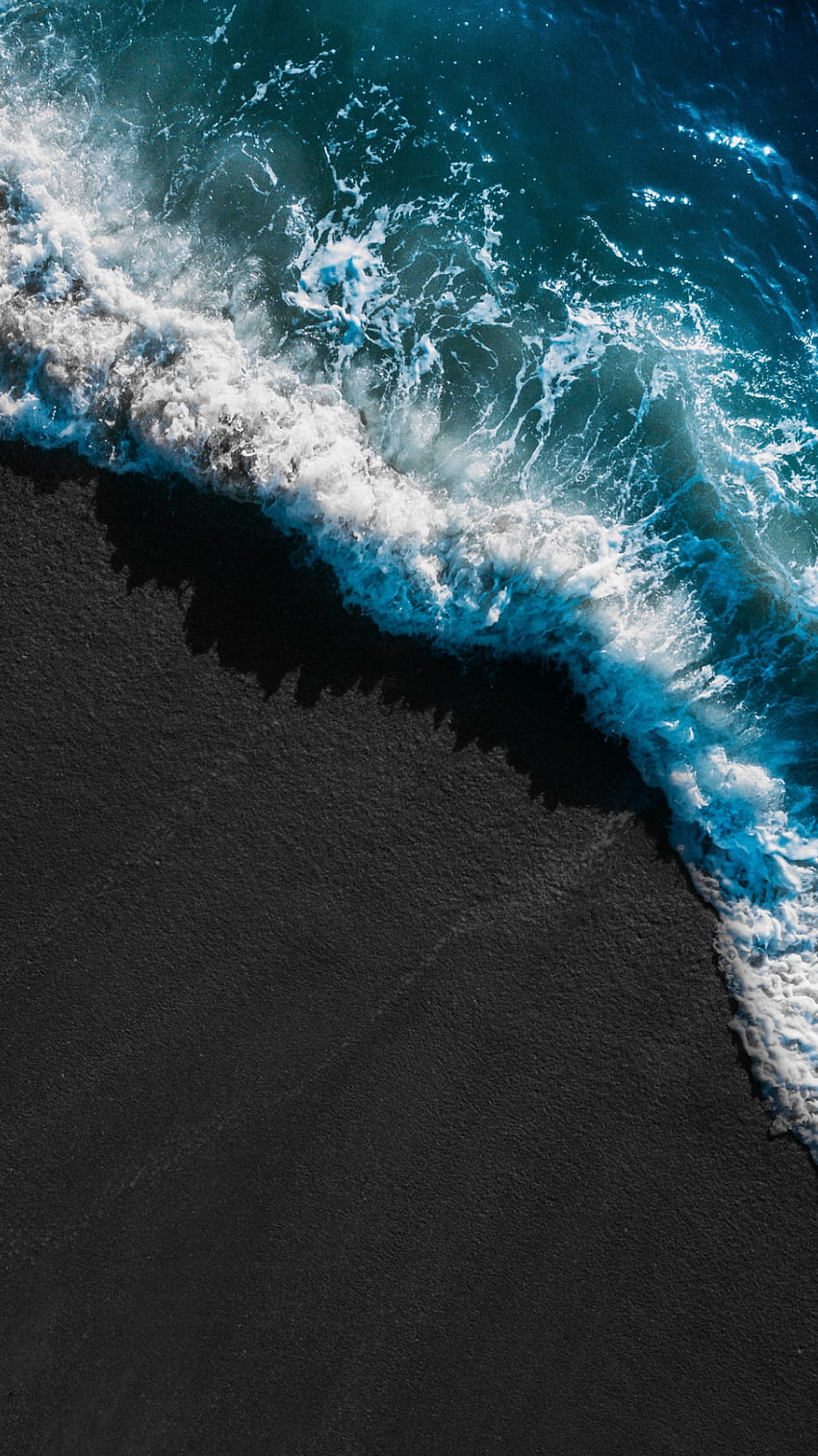 Pantai, warna biru elektrik, sumber air, biru, kedamaian, hitam, air wallpaper ponsel HD