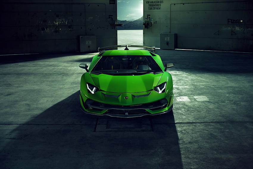 Lamborghini Aventador Svj 2019 Supercar Novitec Front View Light Green HD wallpaper