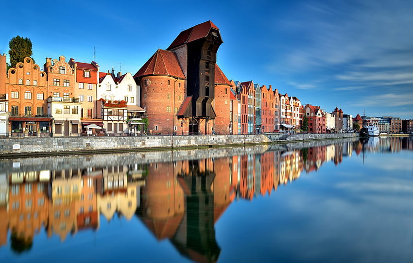 Poland, Poland, Old Town, Gdansk, Gdansk, Pomeranian, Motlawa channel for , section город HD wallpaper