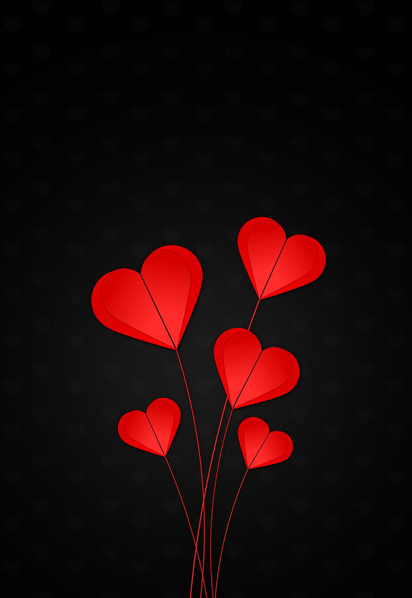 Hearts, Love, Black Background HD phone wallpaper | Pxfuel