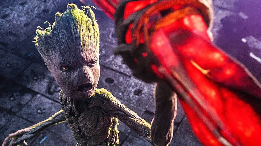 Създаване на Stormbreaker Scene - Groot Lifts Thor's Hammer - Avengers Infinity War (2018) Филм CLIP, Groot Marvel HD тапет