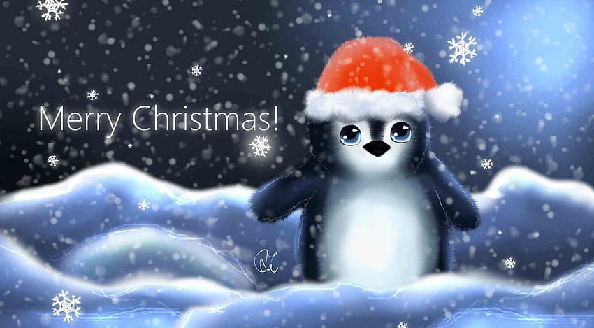 Penguins. Merry christmas , Animated christmas , Cute christmas background, Cute 3D Christmas HD wallpaper