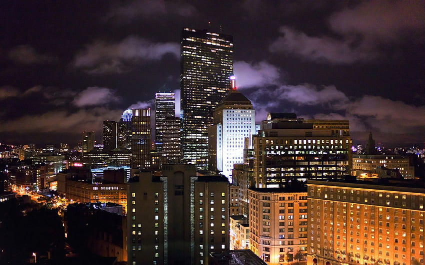 Ciudades, Noche, Edificio, Boston, Massachusetts fondo de pantalla