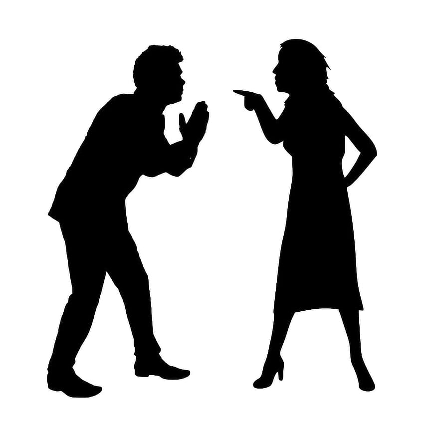 : Silhouette of two people arguing., sorry, forgive, angry, apologize, Angry Couple HD phone wallpaper