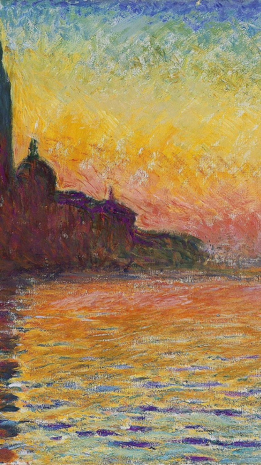 San Giorgio Maggiore al anochecer. Claude Monet fondo de pantalla del teléfono