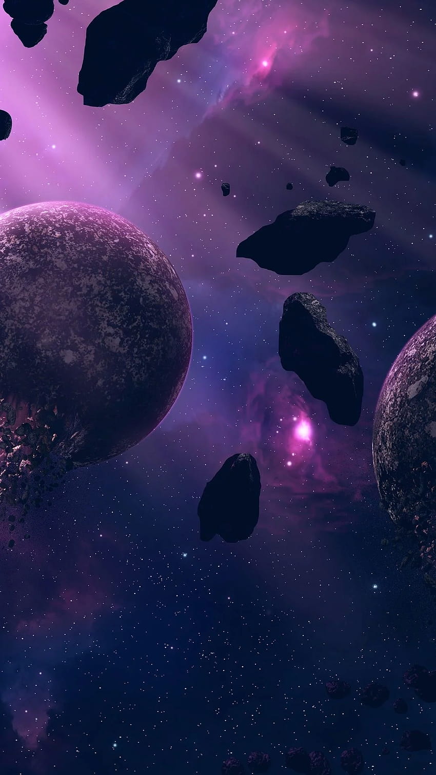 Download Space Aesthetic Purple Triangle Earth Wallpaper