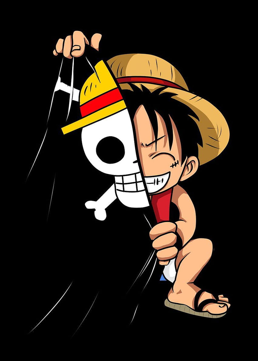 Logotipo de One Piece, ワンピース, Jolly Roger de One Piece fondo de pantalla del teléfono