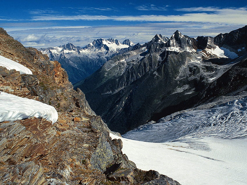 Nature, Montagnes, Pic, Canada, Hauteur, Descente, Colombie-Britannique Fond d'écran HD