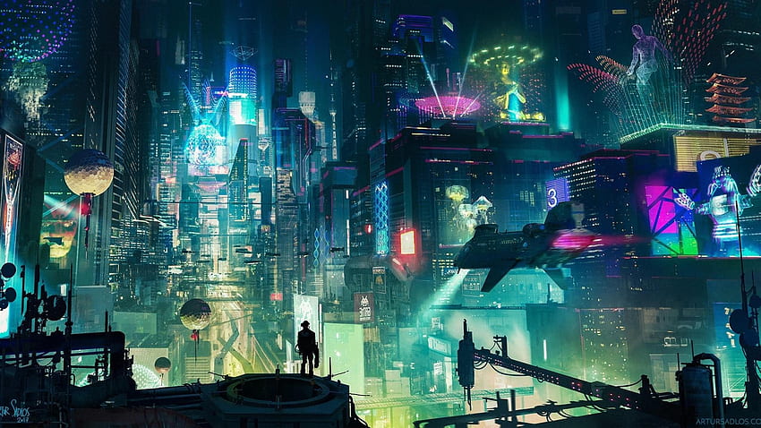 Cyberpunk City . Studio 10. Tens of thousands, Cyberpunk Cityscape HD wallpaper