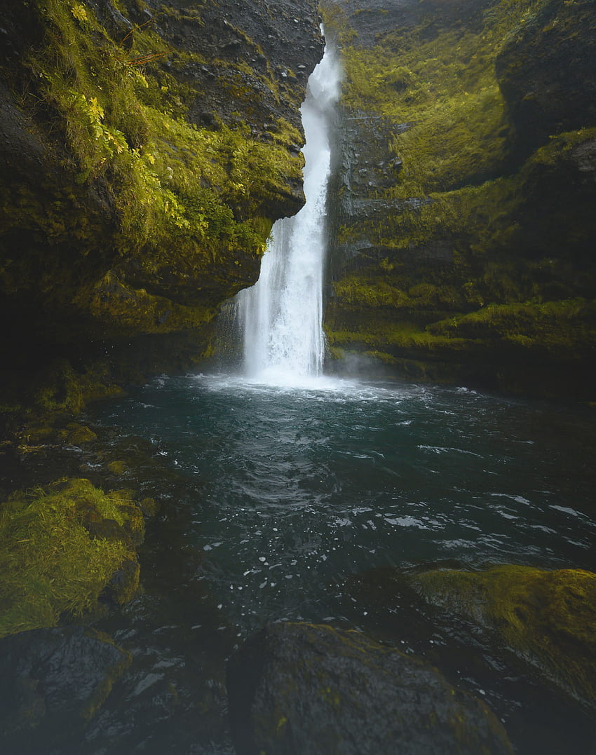 Nature, Water, Stones, Waterfall, Break, Precipice, Moss HD phone wallpaper
