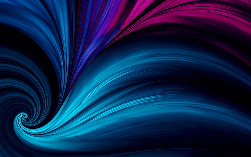 Blue waves, dark background, 3D art, abstract art, abstract waves,  creative, blue background, blue abstract waves for with resolution . High  Quality, Dark Blue Abstract PC HD wallpaper | Pxfuel