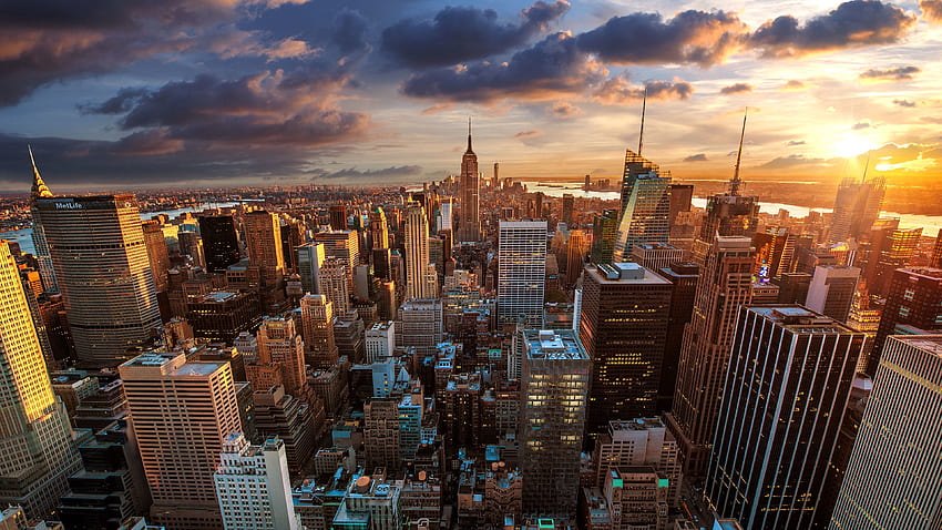 Nova York, Cidades, Arquitetura, Cidade, Vista De Cima, Arranha-céus, Megapolis, Megalopolis papel de parede HD