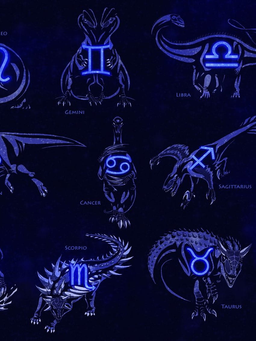 Signos de dinosaurios del arte del zodiaco para Samsung Galaxy Tab [] para su, móvil y tableta. Explora el iPhone del buen dinosaurio. Dinosaurio para computadora, Libra fondo de pantalla del teléfono