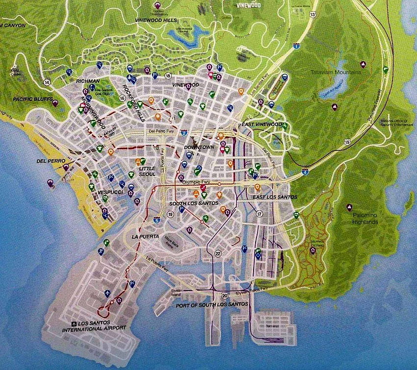 Peta GTA V Los Santos Wallpaper HD