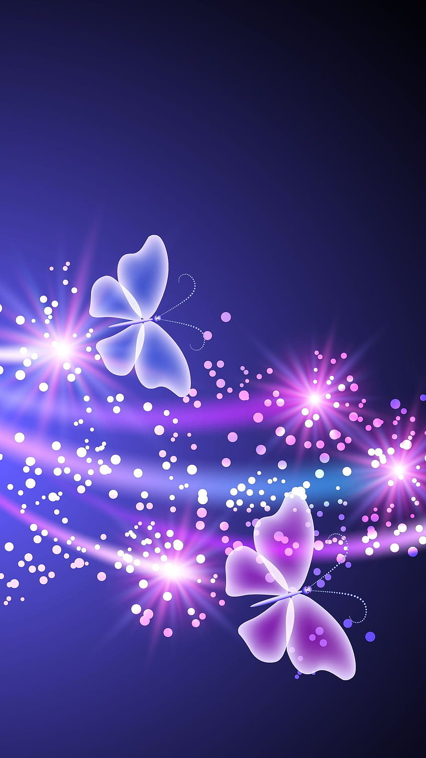 blue, butterfly, butterflies, neon, glow, sparkle, Neon Pink Butterfly HD phone wallpaper