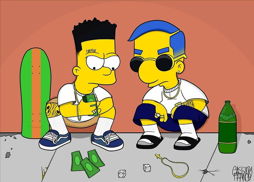 Download Bart Simpson Milhouse Swag Wallpaper