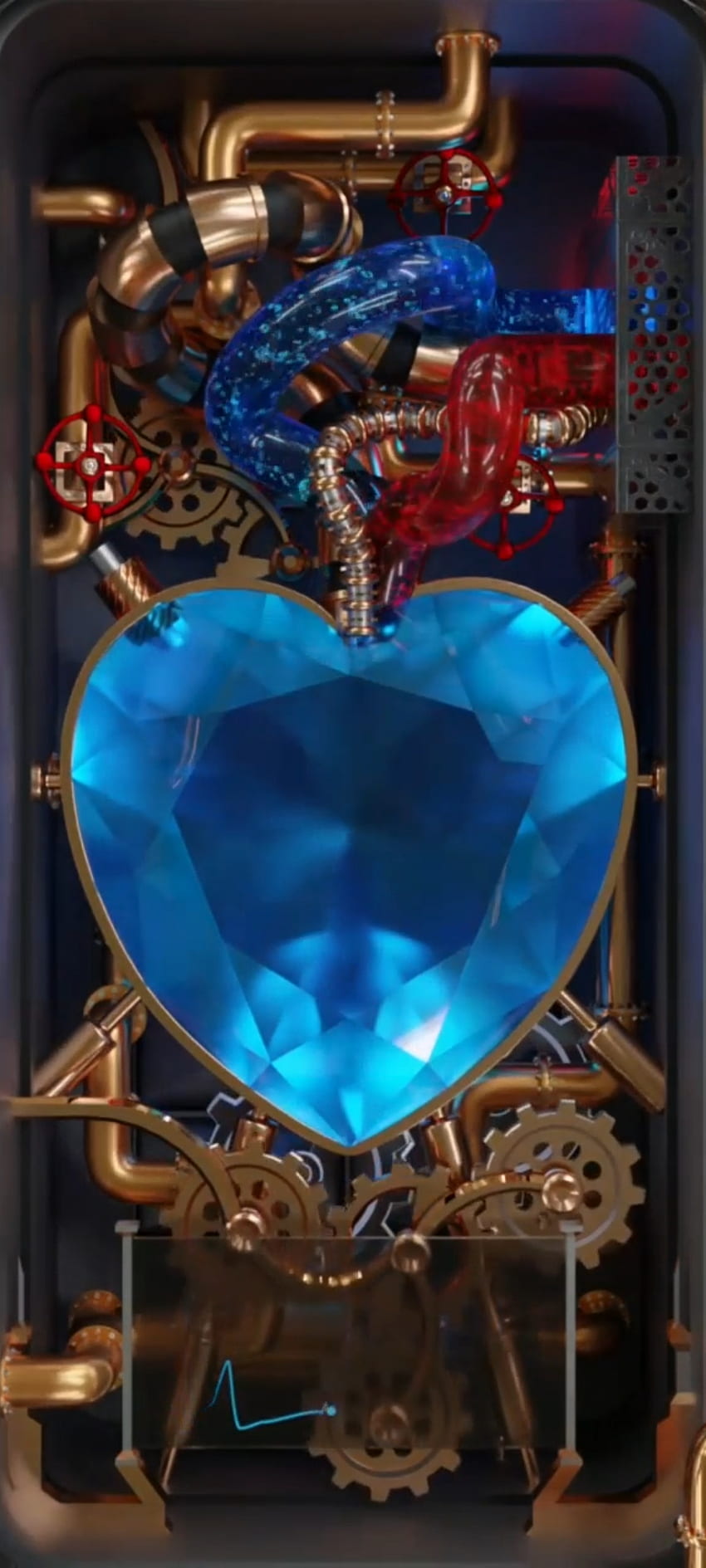 Blue diamond hart 2, holiday ornament, electric blue, Love, Premium, Machine HD phone wallpaper
