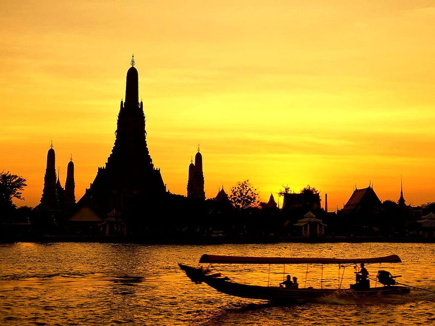 Cool Wat Arun, Sunset, Bangkok. Best background HD wallpaper