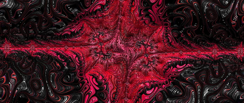 fractal, glitch art, red and black, abstract, dual wide, , , background, 7932, 2560 X 1080 Art HD wallpaper