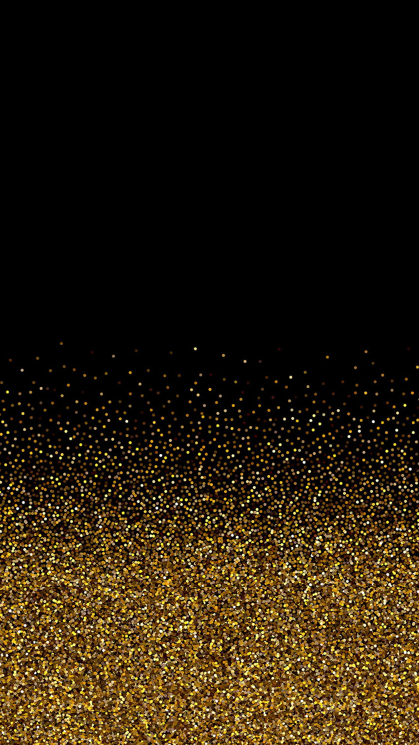 black gold glitter, black gold, sparkle, gold glitter HD phone wallpaper