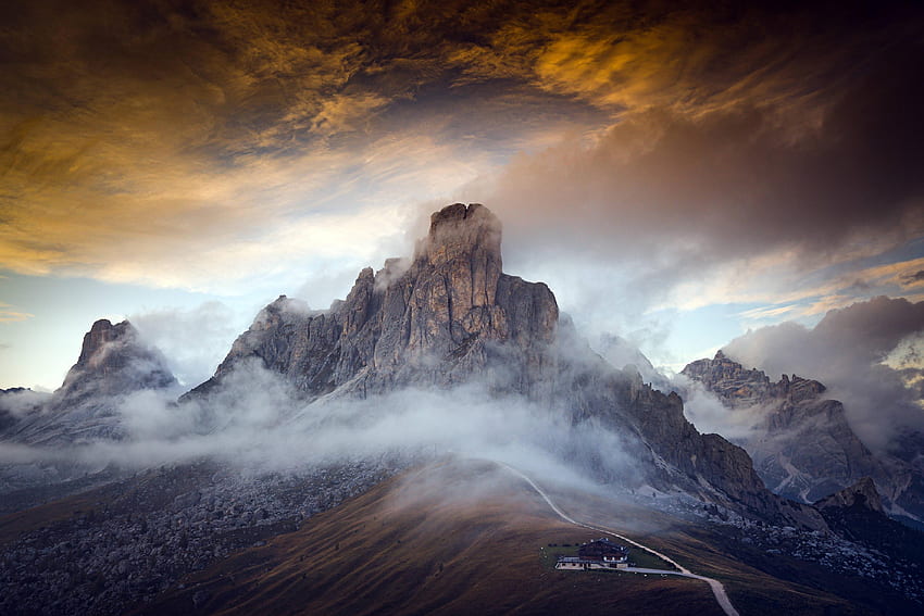 Dolomites Italy Fogy Mountains Resolution , Nature , , and Background HD wallpaper