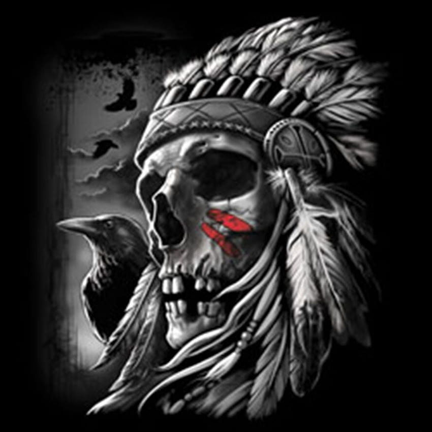 Arte do crânio do chefe indiano - -, chefe nativo americano Papel de parede de celular HD