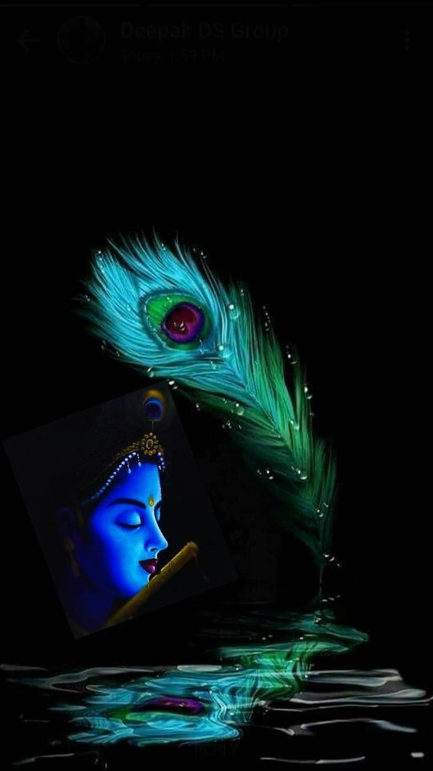 Krishna , Krishna Black HD phone wallpaper