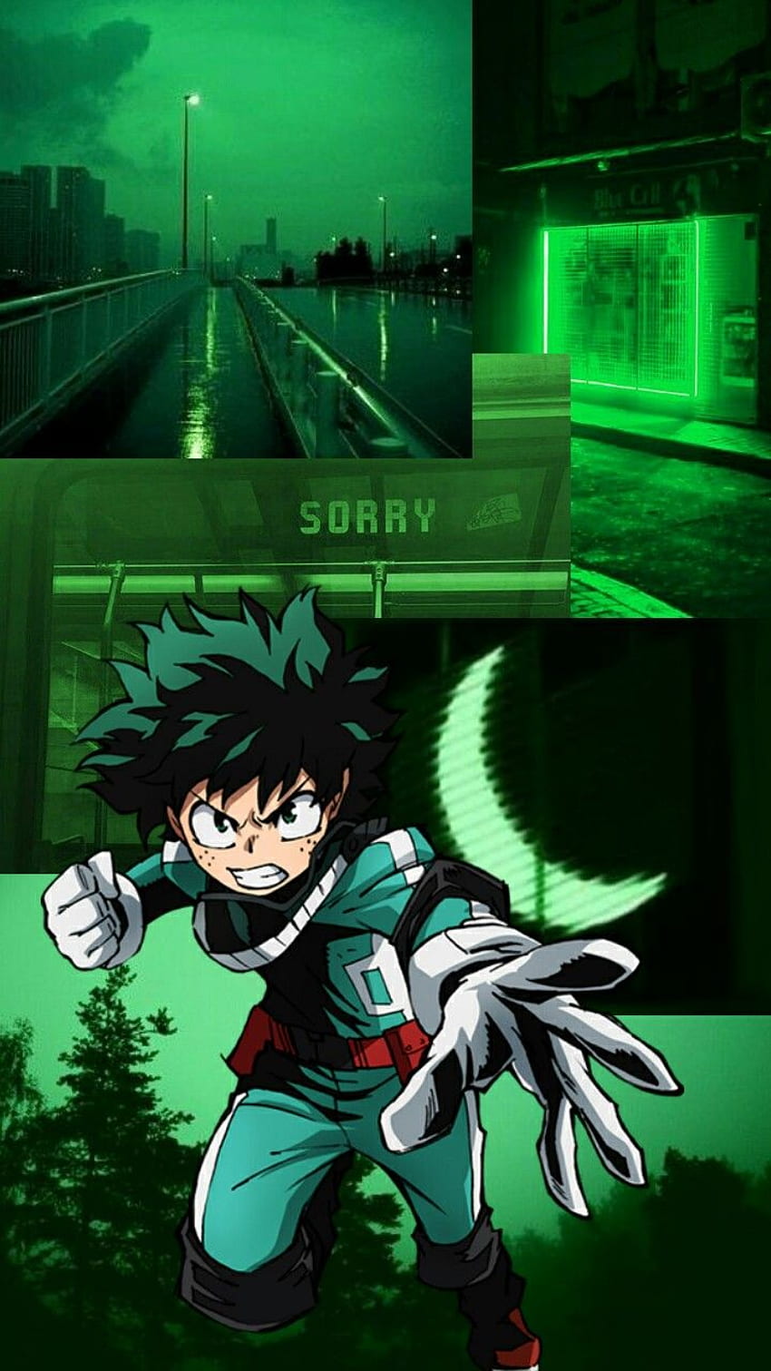 Izuku Midoriya. Dark green aesthetic, Aesthetic anime, Dark green HD phone wallpaper