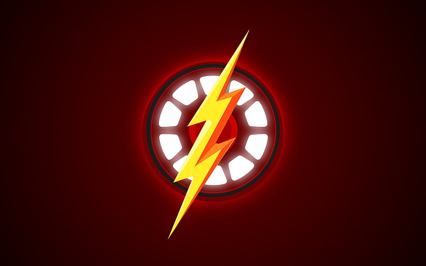 Logo, minimal, iron man, the flash, superhero HD wallpaper