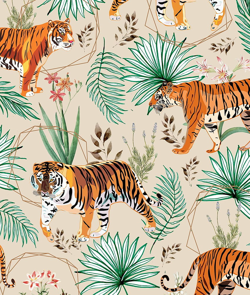 Cetakan Seni Tropis & Harimau oleh 83 Oranges® wallpaper ponsel HD