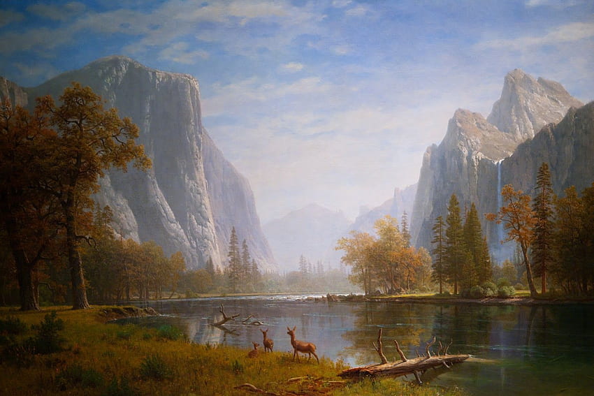 Albert Bierstadt Yosemite Valley 고품질(1600 x 1067) 아트 HD 월페이퍼