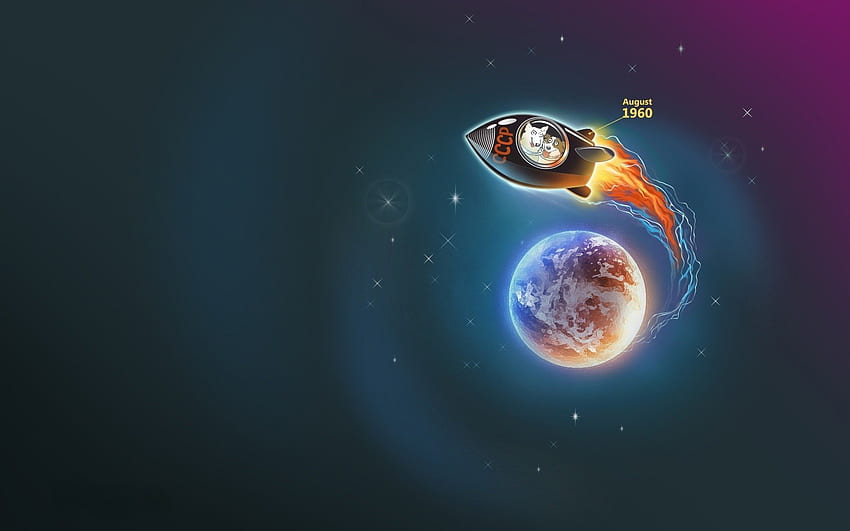 Sci Fi Rocket, Cartoon Spaceship HD wallpaper