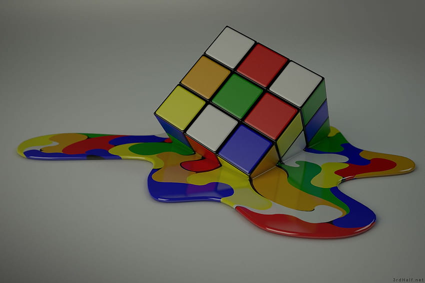 Rubiks Cube High Resolution - Melting Rubik's HD wallpaper