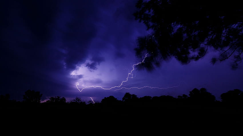 lightning, thunderstorm, night, Dark Sky HD wallpaper