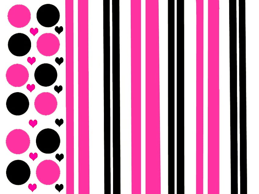 HITAM DAN PINK, garis-garis, merah muda, hitam, poke, titik-titik Wallpaper HD