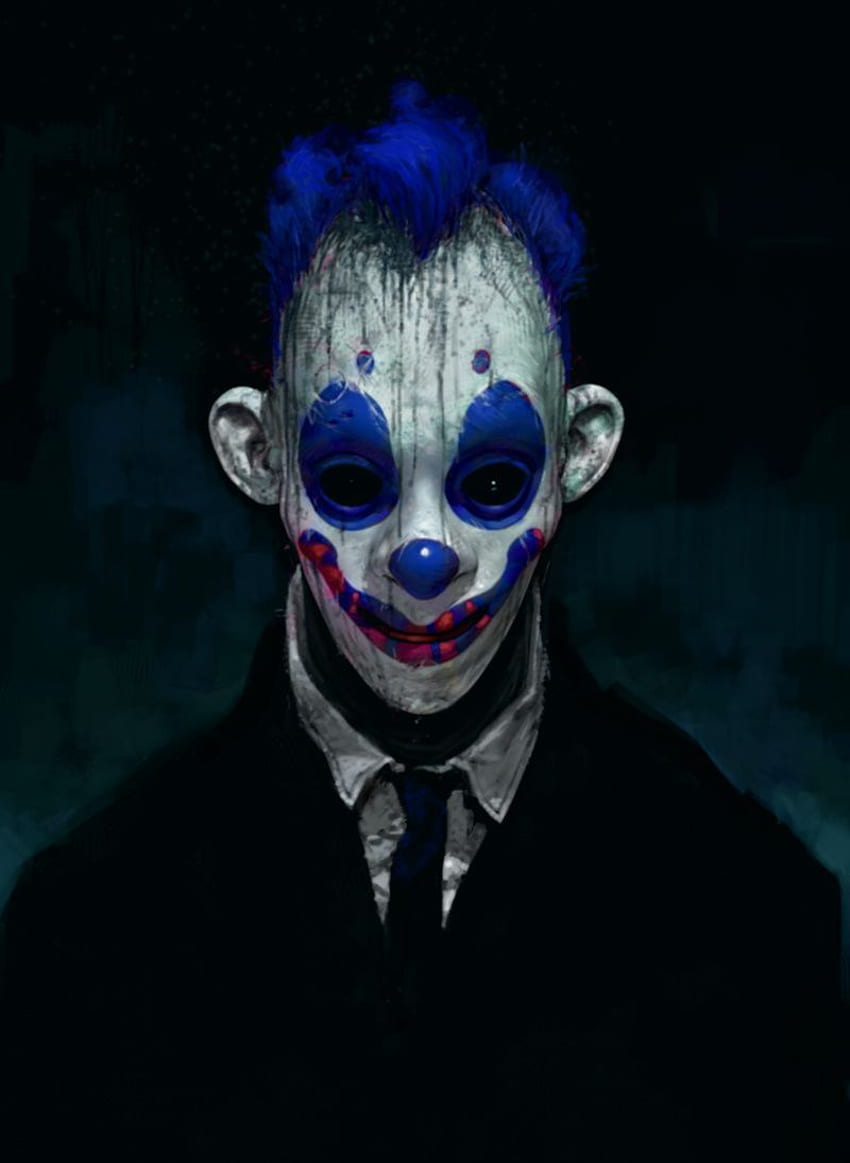 Gra koncepcyjna Never Seen Dark Knight ujawnia przerażające początki gangu klaunów Jokera, autorstwa artysty koncepcyjnego Roba Blissa. Klaun Jokera, Straszny Klaun, Przerażający Klaun Tapeta na telefon HD