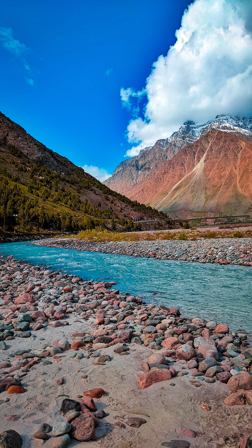 Naturaleza, nube, cielo, montaña, belleza, río, india, leh, manali fondo de pantalla del teléfono