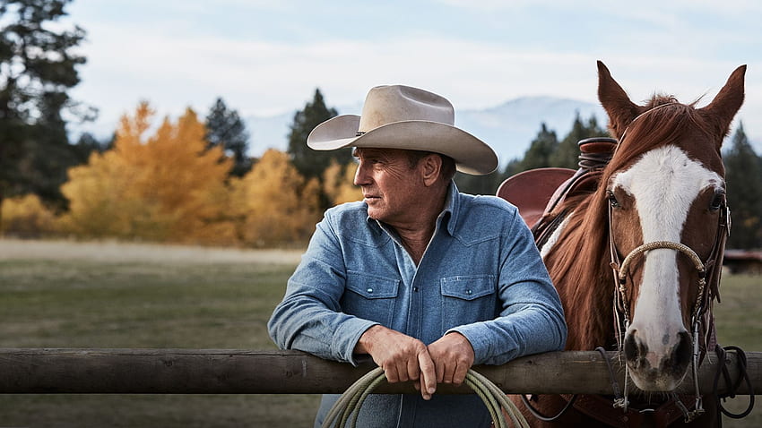 Yellowstone, ranczo, kowboj, mężczyzna Tapeta HD