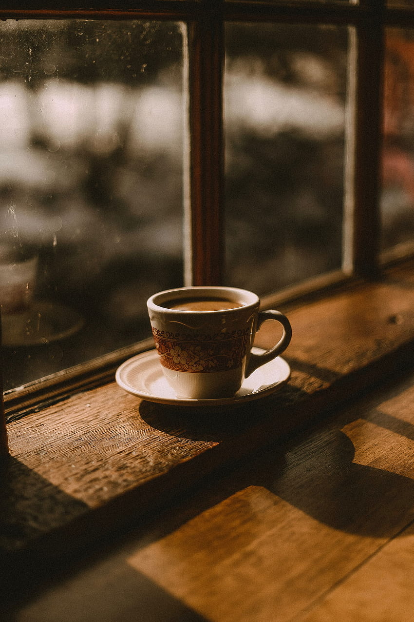 Food, Coffee, Cup, Window, Shadows, Coziness, Comfort HD phone wallpaper