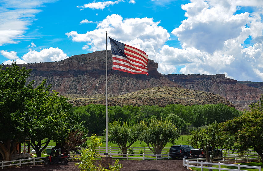 Nature, Usa, Utah, United States, America, Flag, Farm, Ranch HD wallpaper