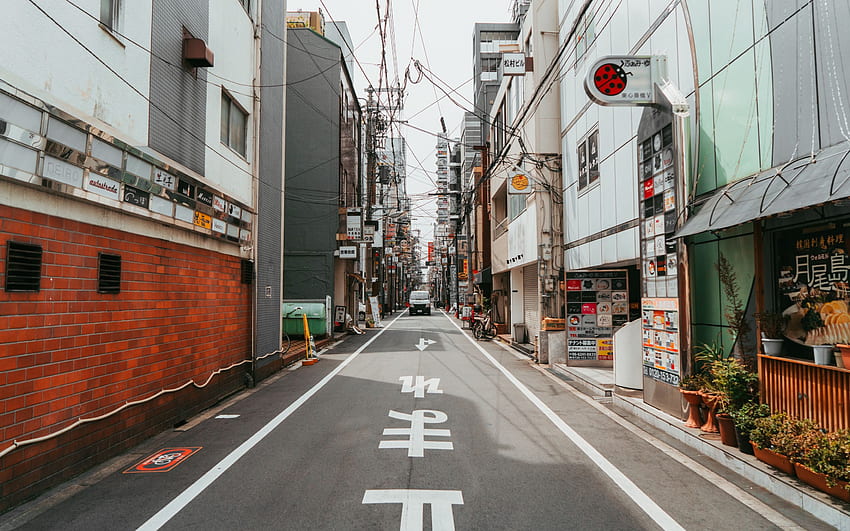 Osaka, şehir, sokaklar, Japon şehri, bir, Japonya Yolu HD duvar kağıdı
