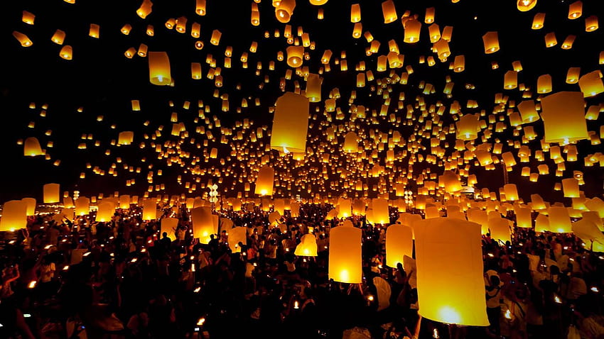 26++ Lanterna volante di bellezza, Festival delle lanterne giapponesi Sfondo HD