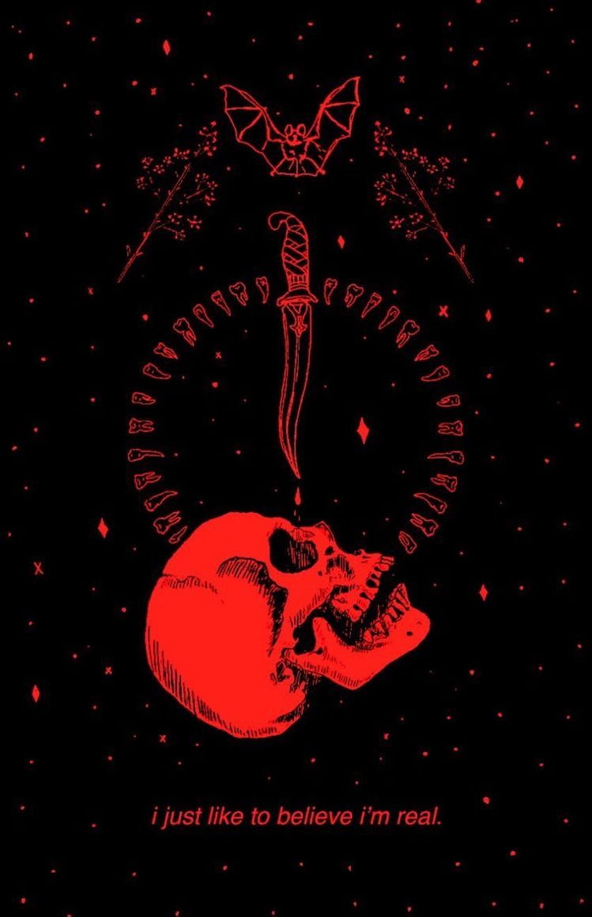 ตัวการ์ตูนน่ารักโปรไฟล์ความงามตลก: Grunge Red And Black Aesthetic วอลล์เปเปอร์โทรศัพท์ HD