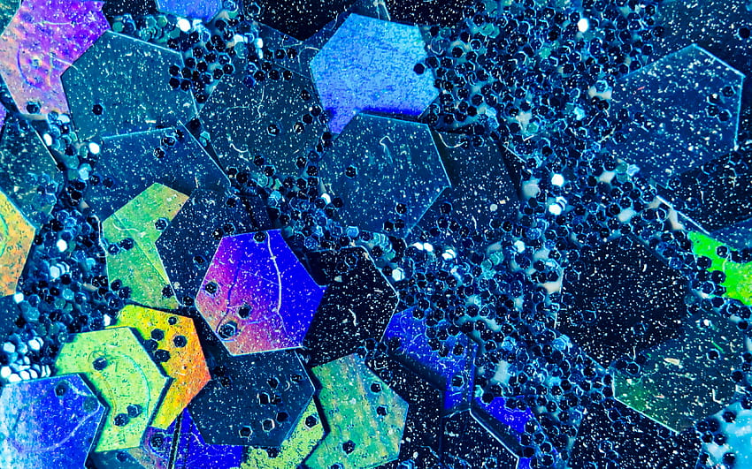 glass hexagons, , liquid art, blue abstract background, 3D art, creative, background with hexagons HD wallpaper